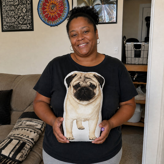 Almohada Personalizada en Forma de Pug