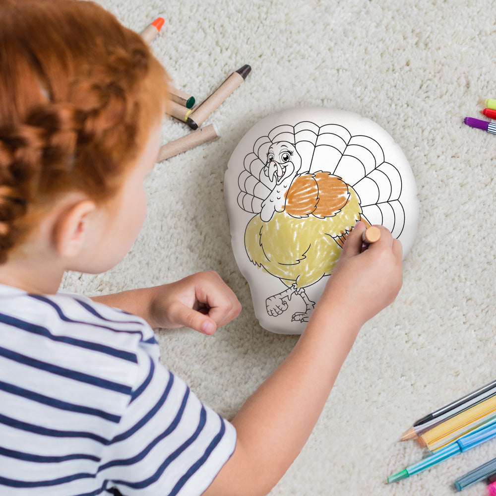 10" Turkey Coloring Pillow
