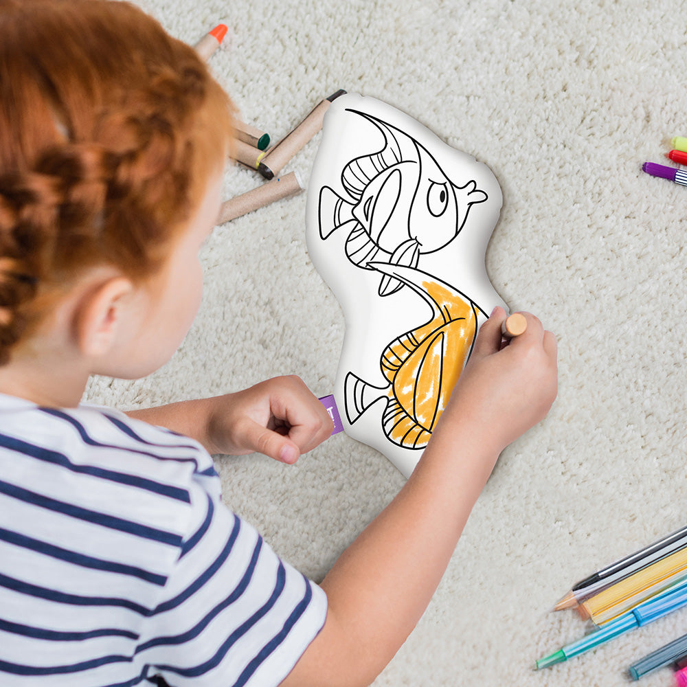 10" Almohada para colorear de peces