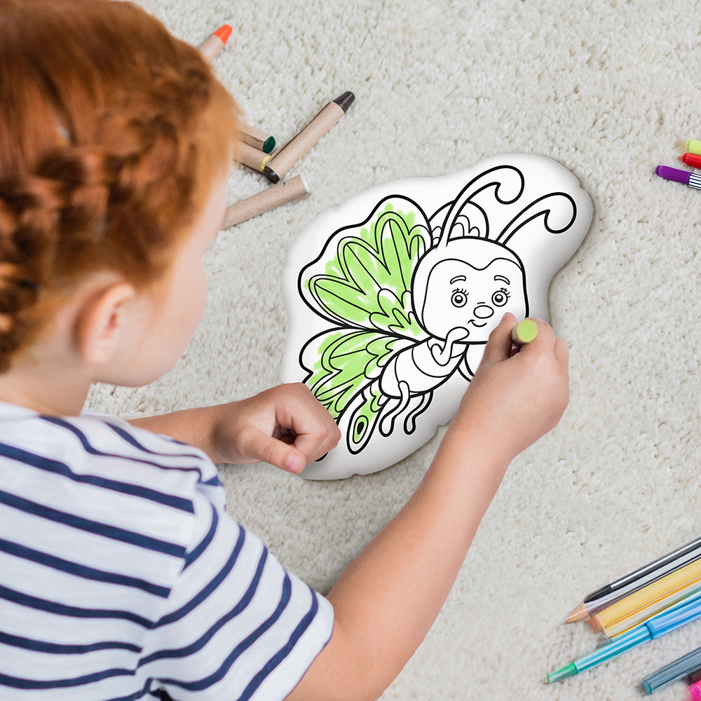10" Almohada para colorear con dibujos de mariposas