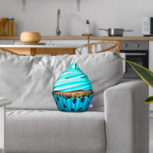 Almohada decorativa de cupcake azul de All About Vibe
