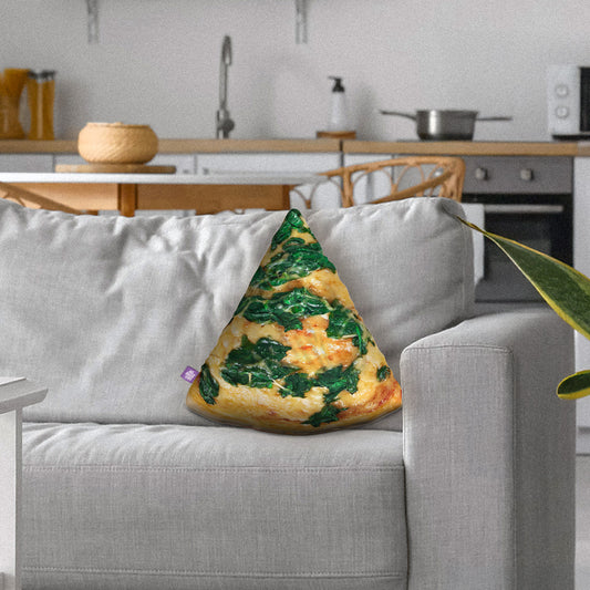 Almohada Decorativa de Rebanada de Pizza de Espinacas por All About Vibe