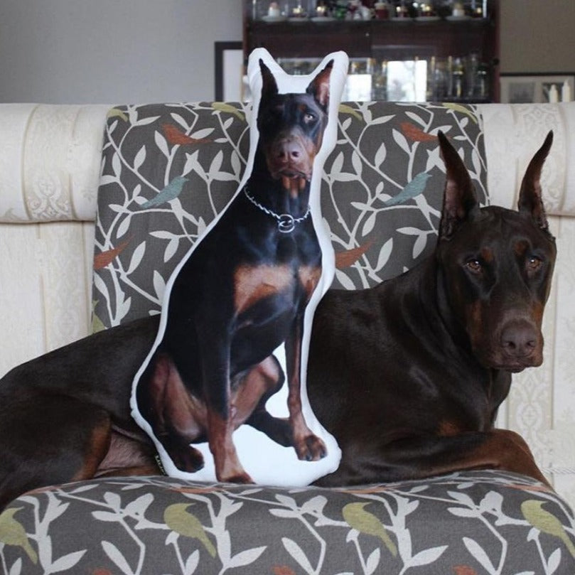 Doberman Pinscher Custom Shaped Pillow