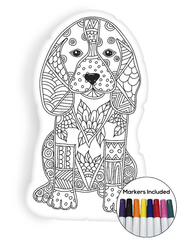 Dog Coloring Pillow All About Vibe