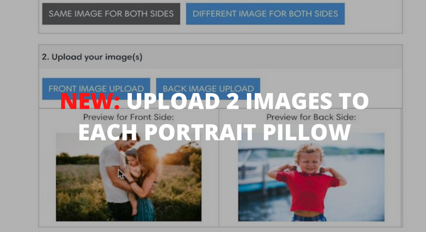 New: Custom Portrait Pillow With Two Different Images on Each Side