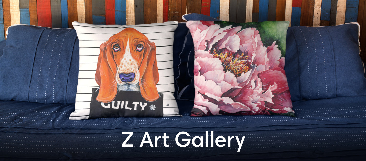 Z Art Gallery Throw Pillows