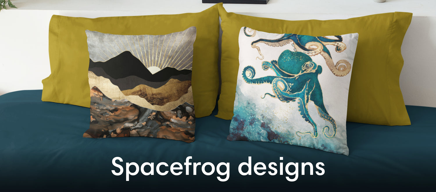 Spacefrog designs Throw Pillows