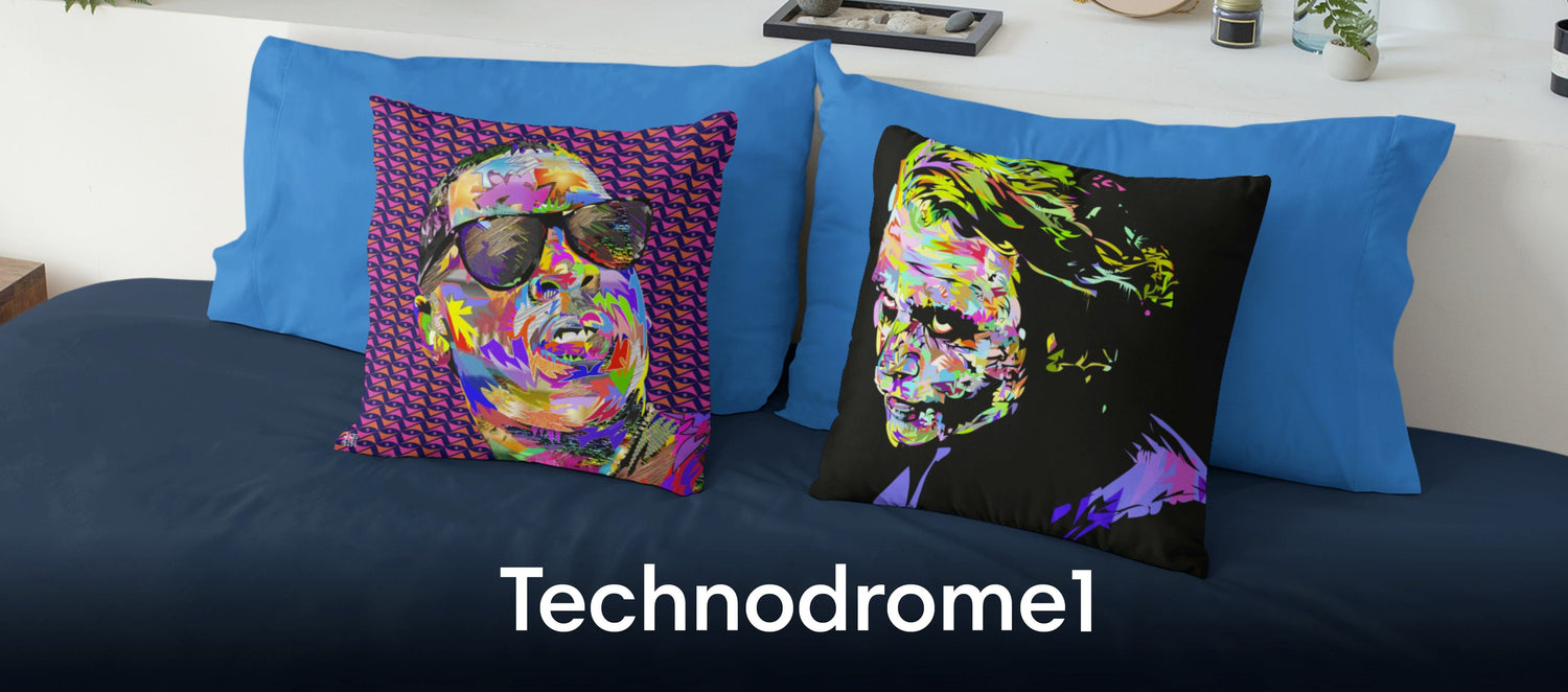 Technodrome1 Throw Pillows