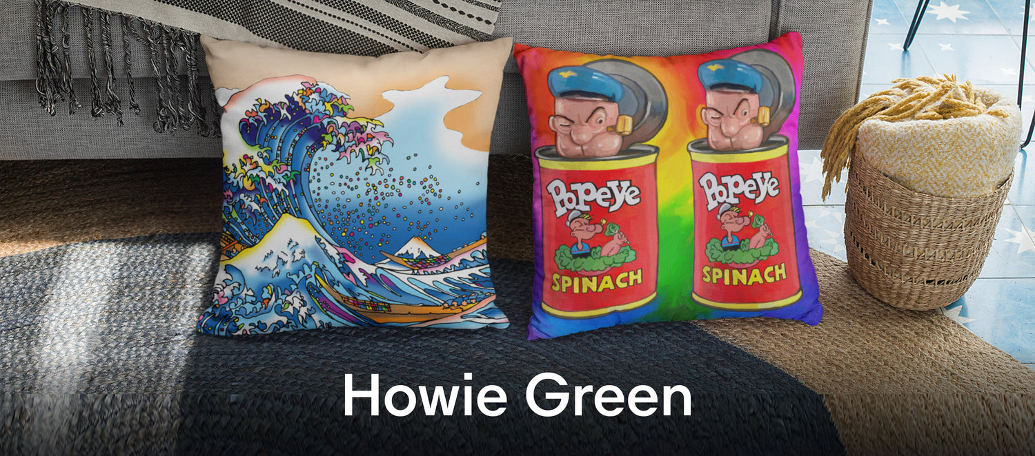 Howie Green Throw Pillows