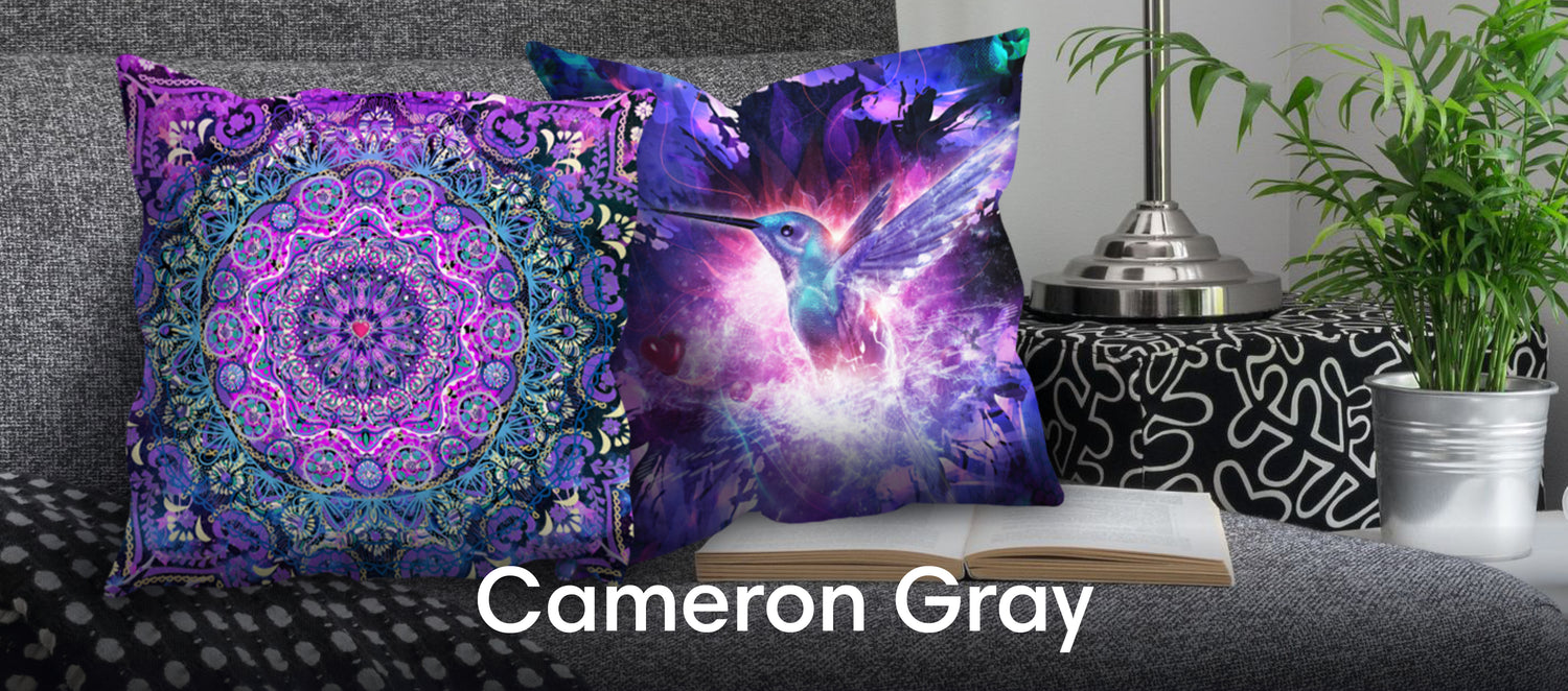 Cameron Gray Throw Pillows