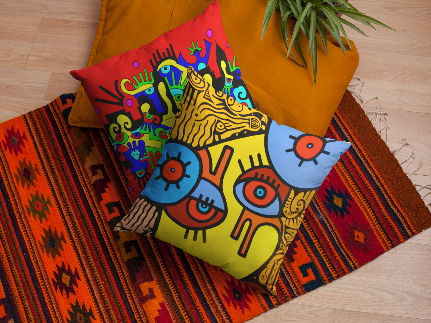 Billy The Artist Throw Pillows