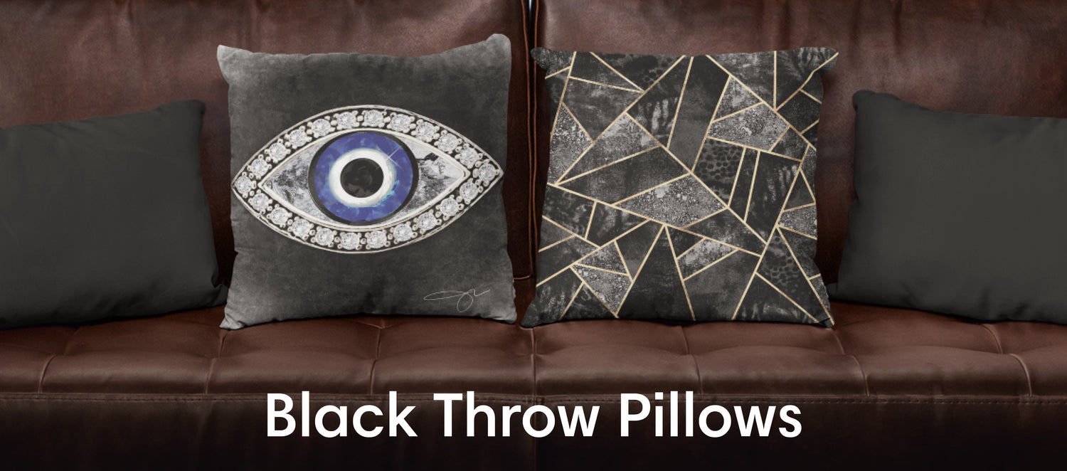 Black Throw Pillows - All About Vibe