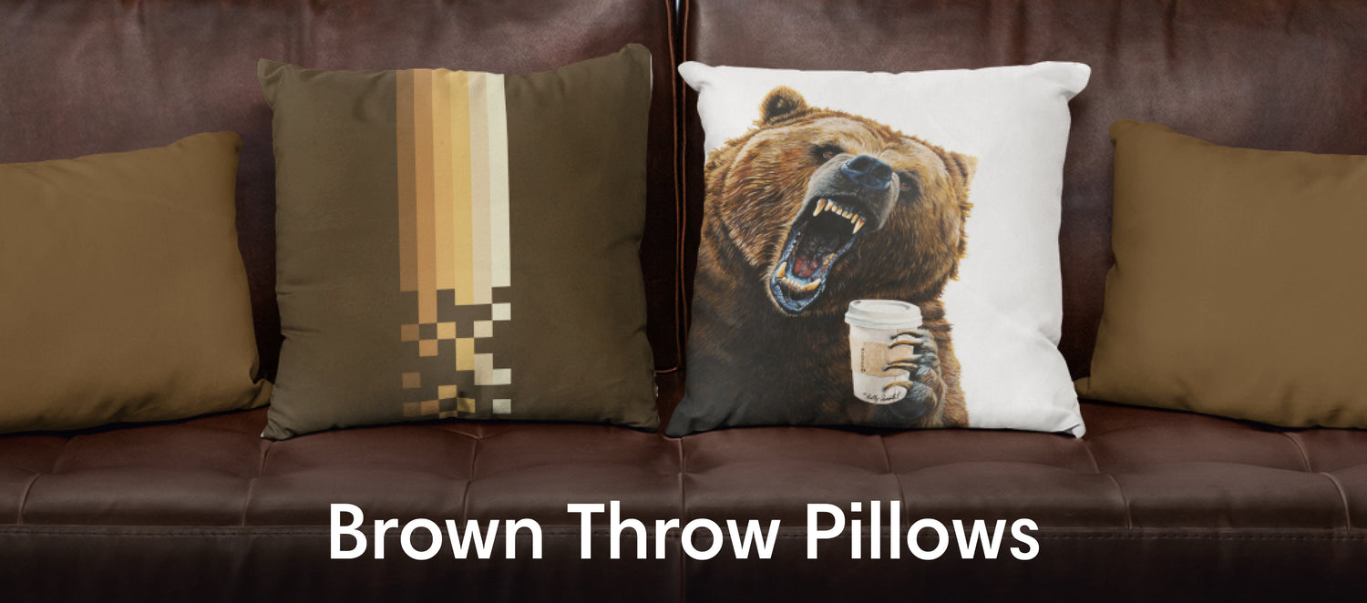 Brown Throw Pillows - All About Vibe