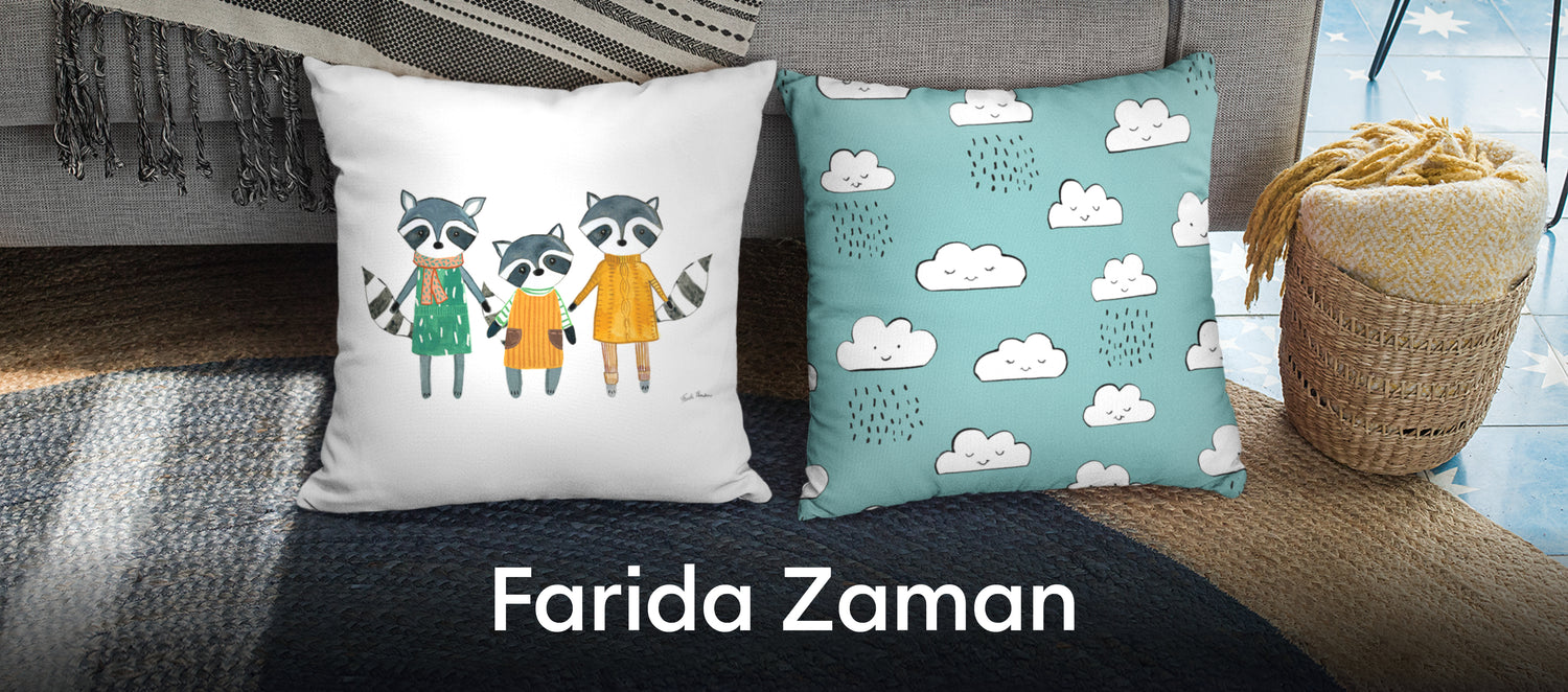 Farida Zaman Throw Pillows