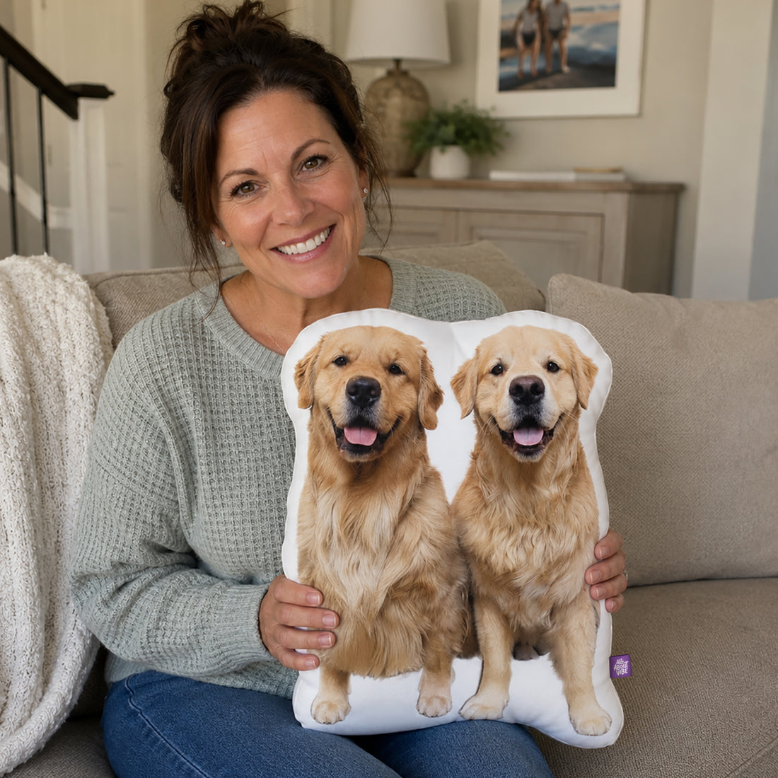 Custom Shaped Golden Retriever Pillow