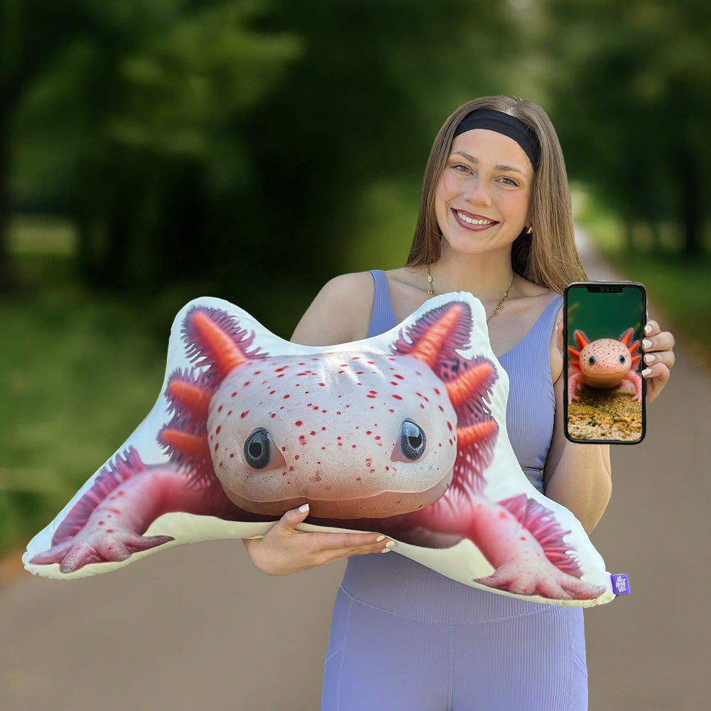 Almohada Personalizada en Forma de Axolotl