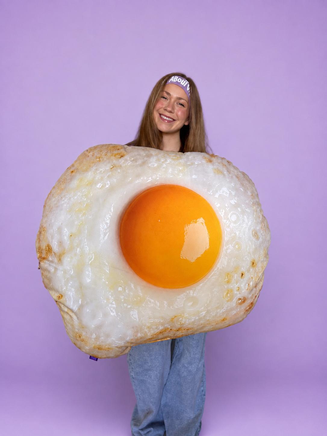 Large Fried Egg Pillow | All About Vibe (auction)