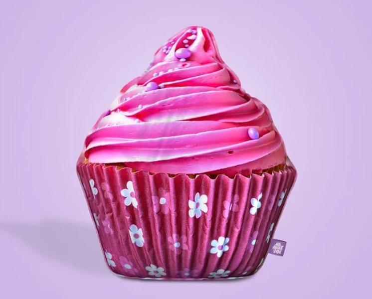 Pink Cupcake Pillow | All About Vibe – Cute 3D Cupcake Throw Pillow | Sweet Aesthetic Room Decor & Foodie Gift | Soft & Huggable, Made in USA
