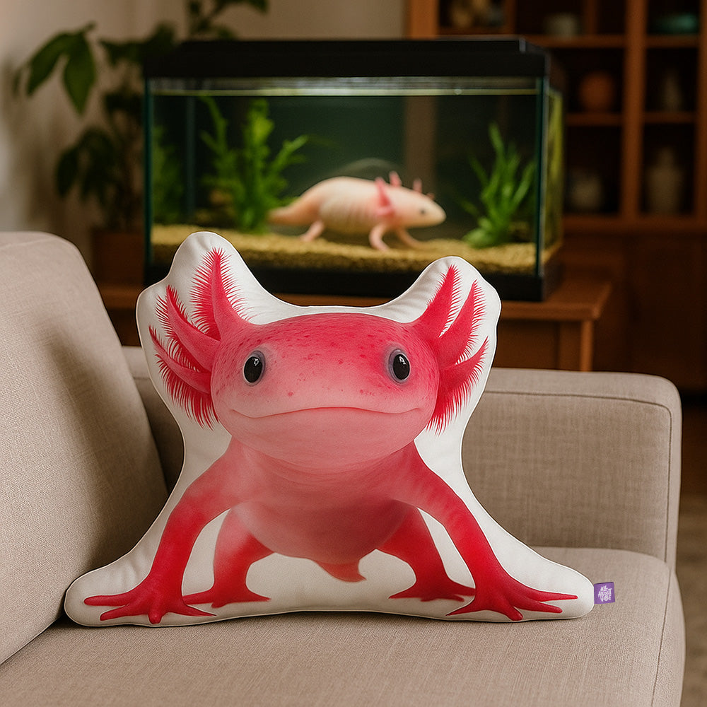 Almohada Personalizada en Forma de Axolotl