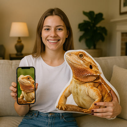 Almohada Personalizada en Forma de Dragón Barbudo