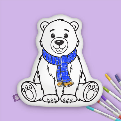 Christmas Color Your Own Polar Bear Pillow
