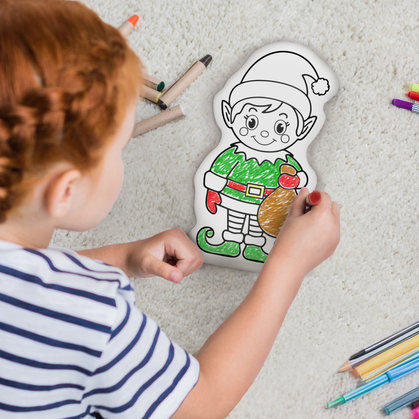 Christmas Color Your Own Elf Pillow