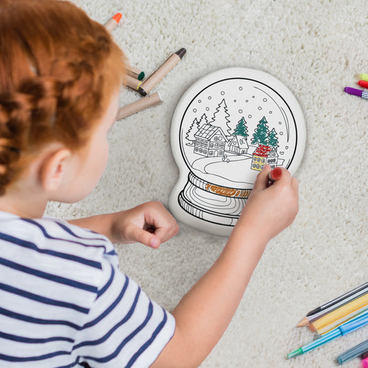 Christmas Color Your Own Snow Globe Pillow