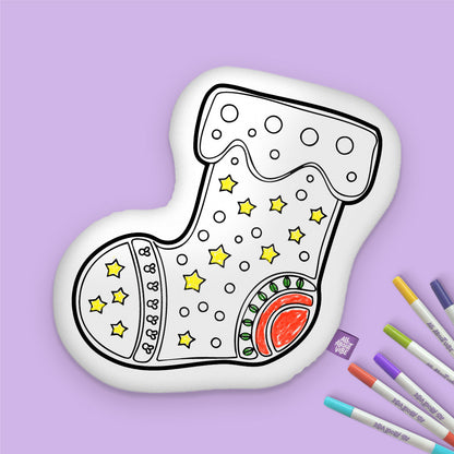 Christmas Color Your Own Christmas Stocking Pillow