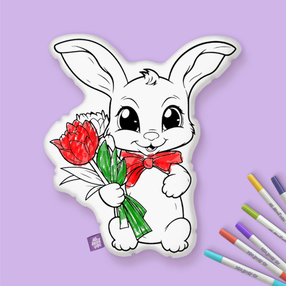 Easter Bunny Coloring Pillow
