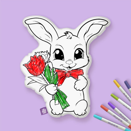 Easter Bunny Coloring Pillow