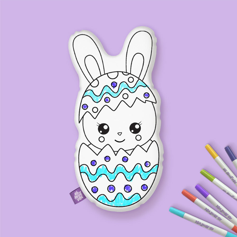Easter Egg Bunny Coloring Pillow