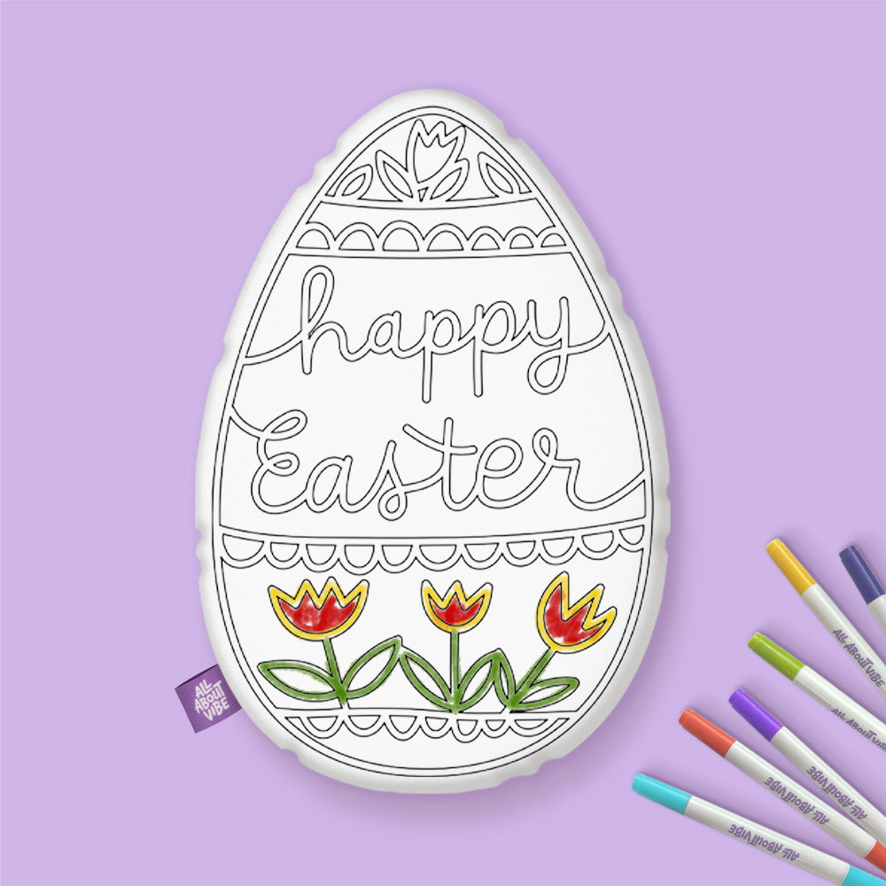 Happy Easter Egg Coloring Pillow