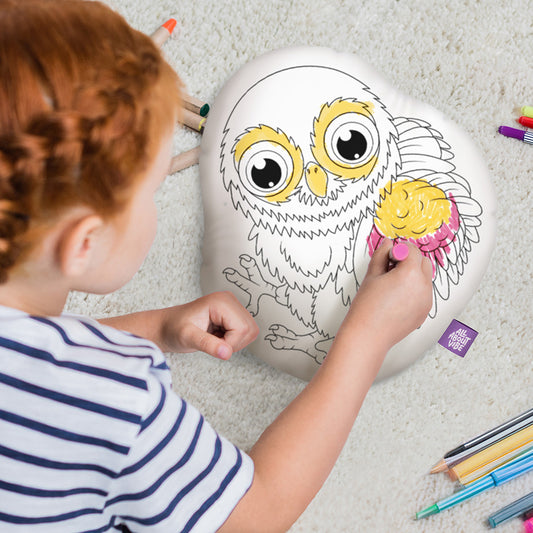 10" Baby Owl Coloring Pillow