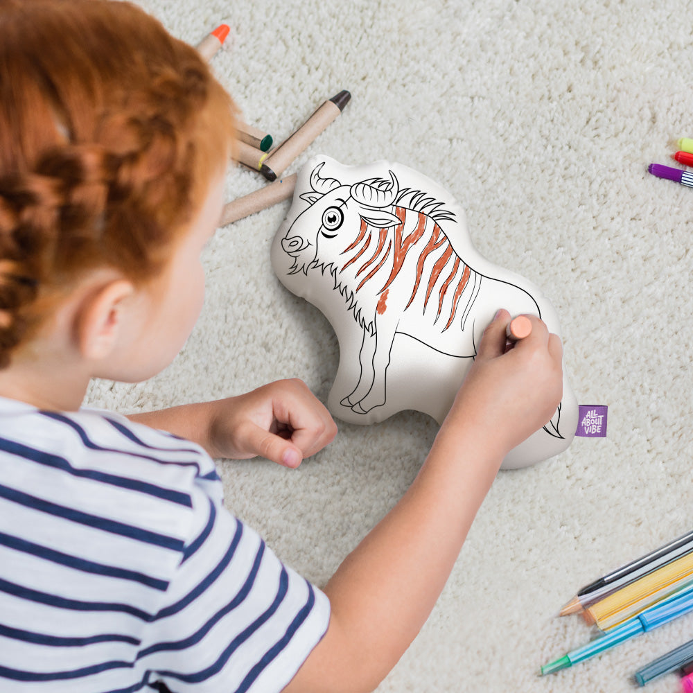 10" Almohada para colorear Bison