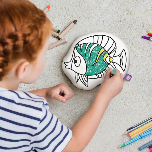 10" Fish Coloring Pillow