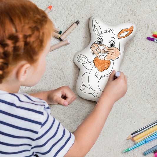 10" Almohada para colorear de conejo