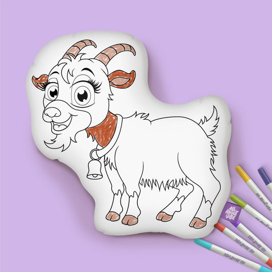 10" Almohada para colorear de cabra