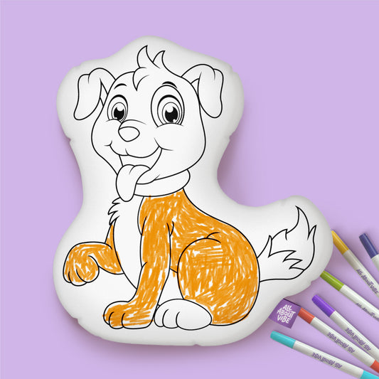 10" Almohada para colorear de cachorro