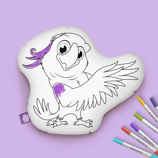 10" Almohada para colorear de loro