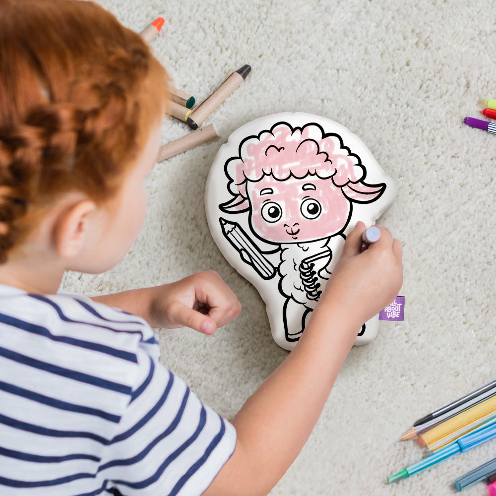 10" Sheep Coloring Pillow
