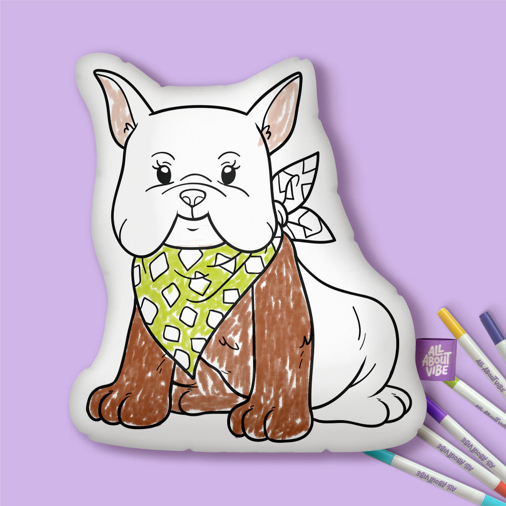 10" Almohada para colorear de Bulldog Francés