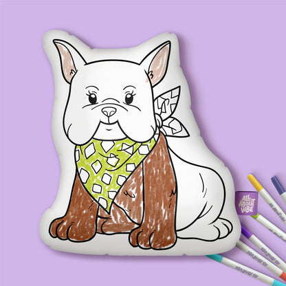 10" Almohada para colorear de Bulldog Francés