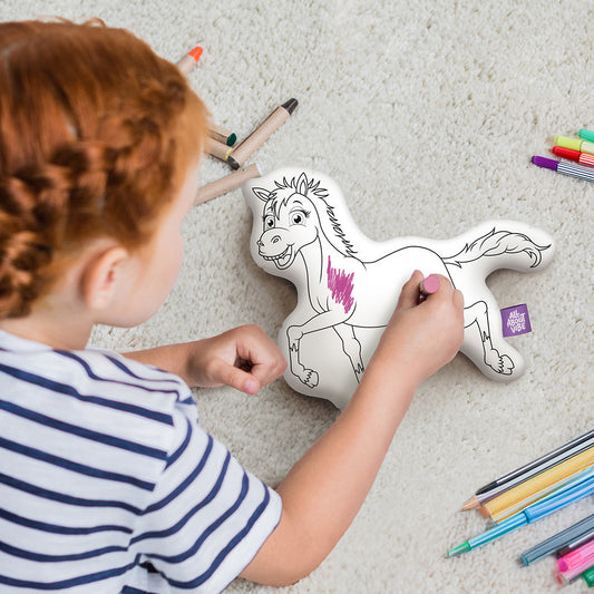 10" Almohada para colorear de caballos