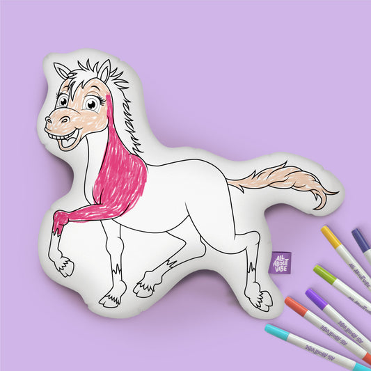 10" Almohada para colorear de caballos