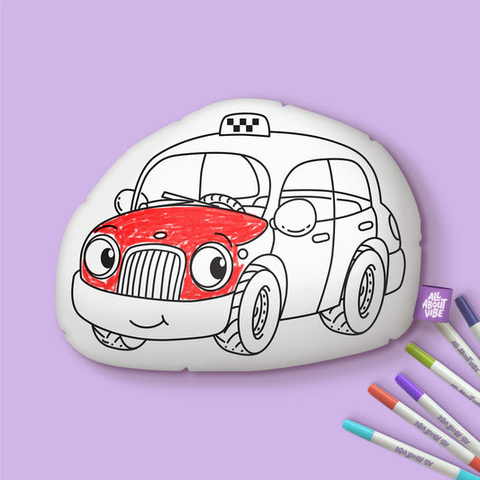 10" Cojín para colorear de Taxi Pequeño