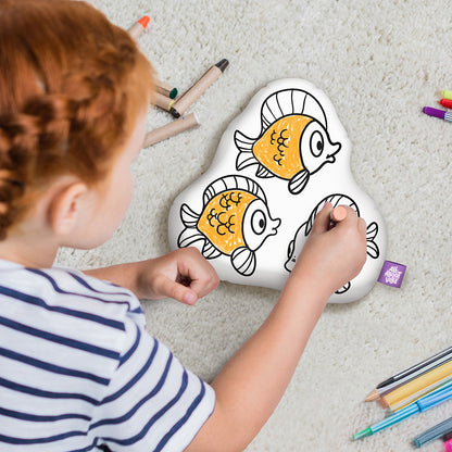 10" Almohada para colorear de peces
