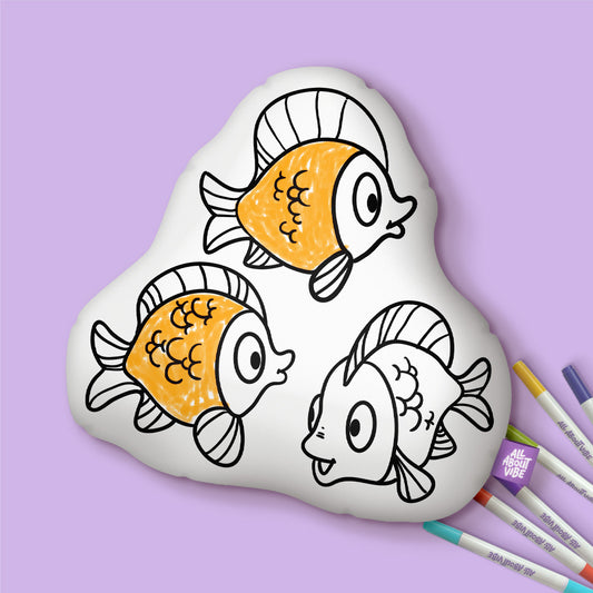 10" Fish Coloring Pillow