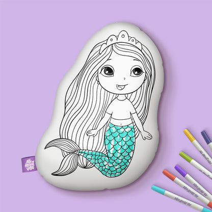 10" Hermoso Cojín para Colorear de la Sirenita
