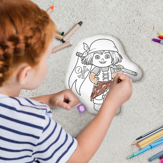 10" Almohada para Colorear de Chica Pirata