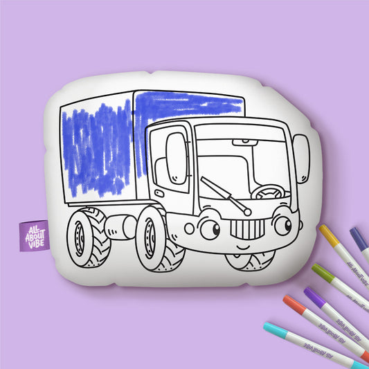10" Almohada para colorear de camión pequeño